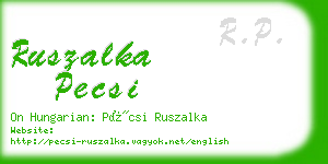 ruszalka pecsi business card
